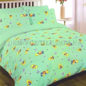 Постельное белье Viluta детское 105х145 ранфорс 6112 зеленый Зеленый,