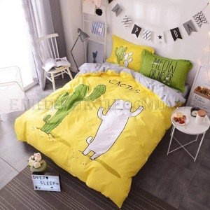 Постельное белье Кактус для подростков бязь Tag Желтый,