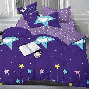 Постельное белье 150х215 Tag S-366 сатин люкс Фиолетовый,