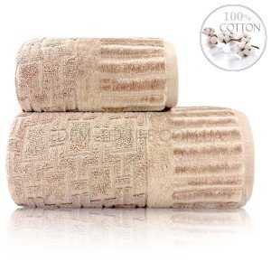 Хлопковое полотенце махровое Sikel Piano Бежевый, 50х90