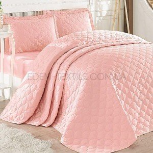 Покрывало стеганое хлопковое Clasy Rabel V4 Розовый, 240х260