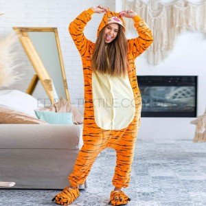 Взрослая Пижама Кигуруми Тигр Микрофибра , Рост 145-155 (S)