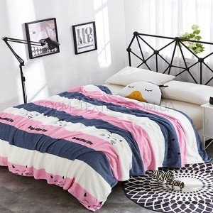 Плюшевый плед Велсофт Полоска Котик Tag 1922