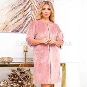 Халат Велюровый для женщин Lingerie 170477 Лиловый, 4XL
