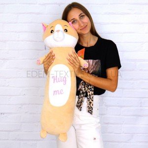 Обнимашка подушка для детей Котик Копиця , 25х75х22