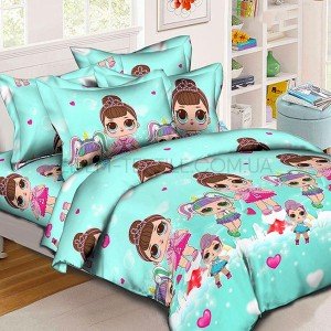 Постельное белье для девочек Куклы LOL blue Tag , Полуторный