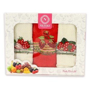 Набор кухонных полотенец Клубника Nilteks , 50х70-3шт