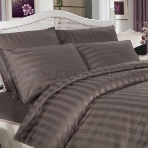 Постельное белье сатин страйп Always Antrasit , Семейный