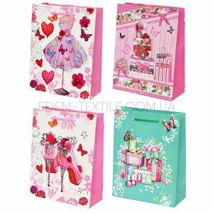 Бумажный пакет для упаковки подарков 1032 , 26x32x12