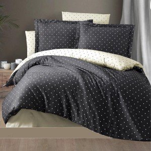 Комплект сатиновой постели Point Antracite , Евро