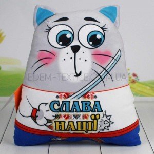 Игрушка мягкая Котик вітальний Слава Нації , 24х12х34