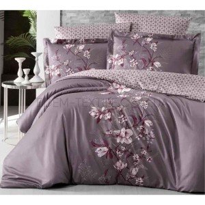 Комплект постельного белья Сатин Люкс Evan Lilac , Полуторный