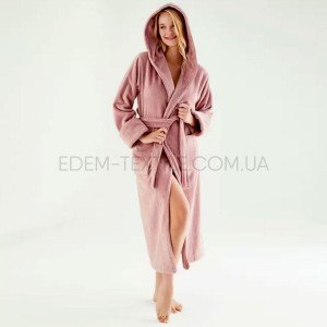 Халат женский махровый бамбуковый Nusa 6890 Пудровый, S