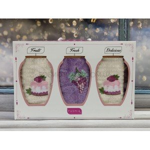 Комплект полотенец для кухни Десерт Виноград , 40х60-3шт