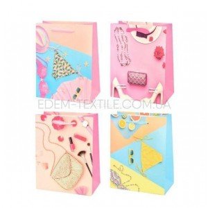 Пакет подарочный бумажный для женщин 7503 , 18х23х10