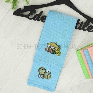 Комплект Вафельных Полотенец Ярослав Хатинка Голубой, 34х66-2шт