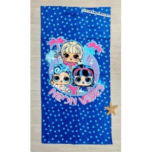 Пляжное детское полотенце Куклы Лол Neon Vibes ,
