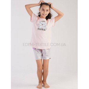 Пижама с шортами на лето для девочки Vienetta Розовый, Рост 164 (15-16 лет)