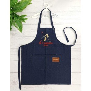 Фартук на подарок с надписью Ще й вишивати вмію Джинс, 72х78