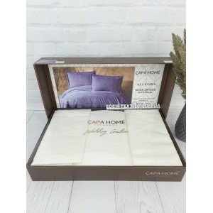 Роскошное покрывало с наволочками Allegra Кремовый, 240х260+нав.50х70-2шт