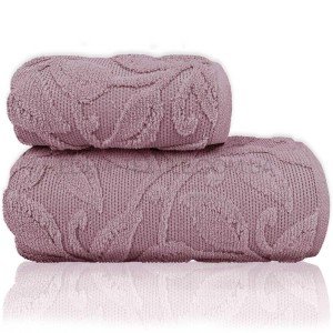 Махровое хлопковое полотенце Cestepe Premium YAPRAK Лиловый, 50х90