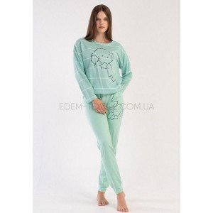 Пижама женская Лонгслив и Штаны Vienetta 1737 Мятный, S