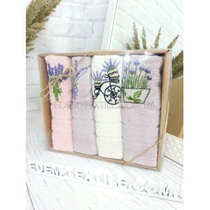 Комплект махровых салфеток 4 в 1 Lavanda , 30х50-4шт