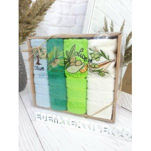 Набор махровых салфеток на подарок Zeytin , 30х50-4шт