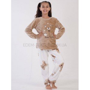 Плюшевый домашний комплект для девочки Мишки Голубой, Рост 134-140 (9-10 лет)