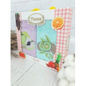 Подарочный набор салфеток с вышивкой Фрукты , 30х50-2шт