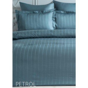 Комплект постельного белья Сатин Stripe Petrol , Евро