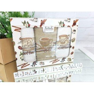 Комплект полотенец для кухни Nilteks Coffee , 50х70-3шт
