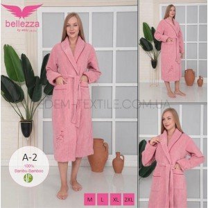 Натуральный бамбуковый женский халат Шаль А-2 Розовый, M