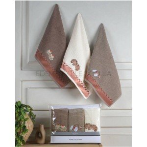 Набор махровых салфеток для рук Круассаны , 50х65-3шт