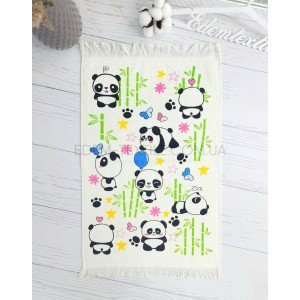 Велюровое полотенце для рук с бахромой Панды , 40х60