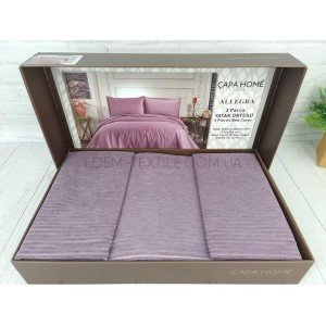 Однотонное покрывало с наволочками Allegra Лавандовый, 240х260+нав.50х70-2шт Однотонное покрывало с наволочками Allegra Лавандовый, 240х260+нав.50х70-2шт