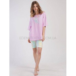 Комплект футболка свободного кроя с треками 0781 Лиловый, S