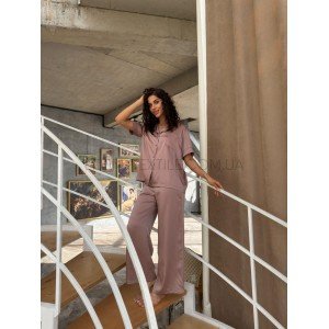 Пижама рубашка с коротким рукавом и штаны 9024 лате, S