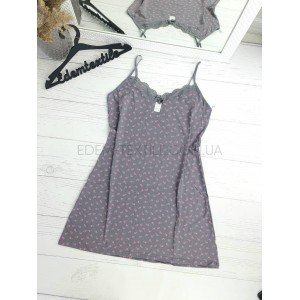 Ночнушка хлопковая на бретелях Цветок HNX