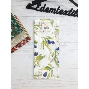 Вафельное полотенце для кухни принт Оливки , 45х75