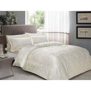 Жаккардовое постельное белье Tac Daria Krem , Евро