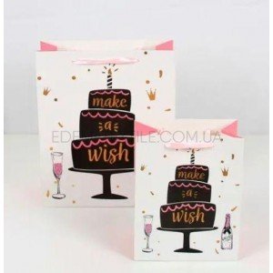 Бумажный пакет Make a Wish Тортик , 31x42x12