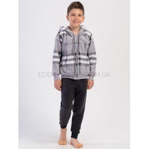 Флисовый костюм для мальчика на молнии 0188 Серый, Рост 134-140 (9-10 лет)