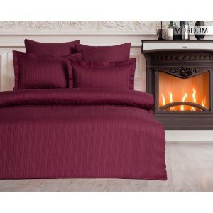 Комплект постельного белья Stripe Сатин Murdum , Евро