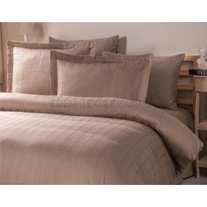 Комплект постельного белья Сатин Страйп Kahve , Евро