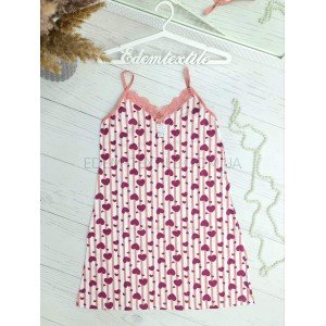 Ночнушка на бретелях HNX Полоска Сердечки Ночнушка на бретелях HNX Полоска Сердечки