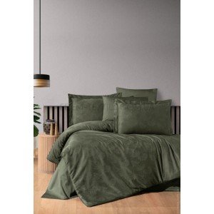 Постельное белье жаккард Nichol Dark Green , Евро