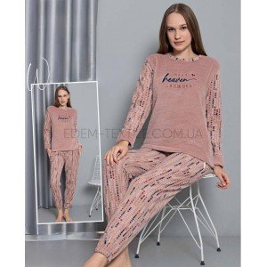 Теплая пижама флис кофта и джоггеры 20630 Какао, M Теплая пижама флис кофта и джоггеры 20630 Какао, M