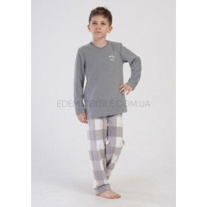 Флисовый теплый костюм для мальчика 0298 Серый, Рост 134-140 (9-10 лет)