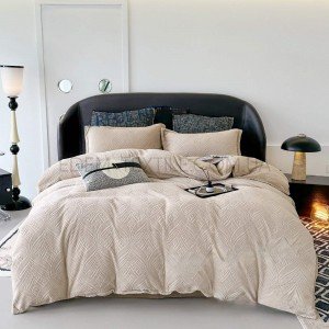 Комплект теплого постельного белья плюш Узор , Евро